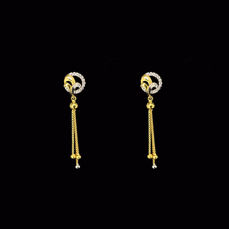 Shimmering Floret American Diamond CZ Gold Plated Silver Brass Stud Ea –  VOYLLA