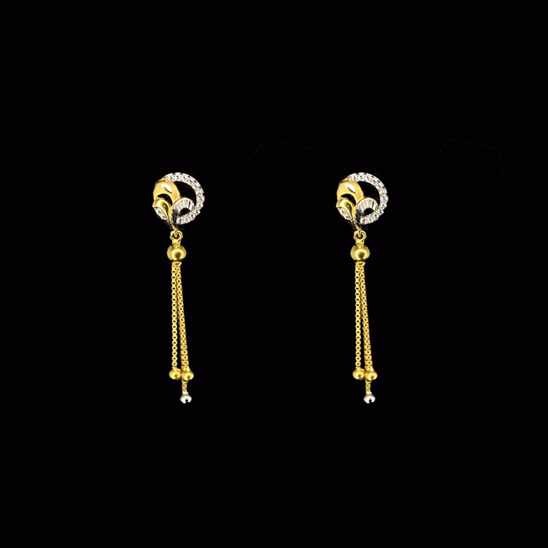 Gold plated zirconia round earrings - Wapas
