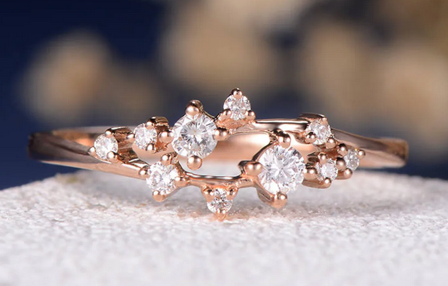 CT Round Cut White Diamond Rose Gold Over On 925 Sterling