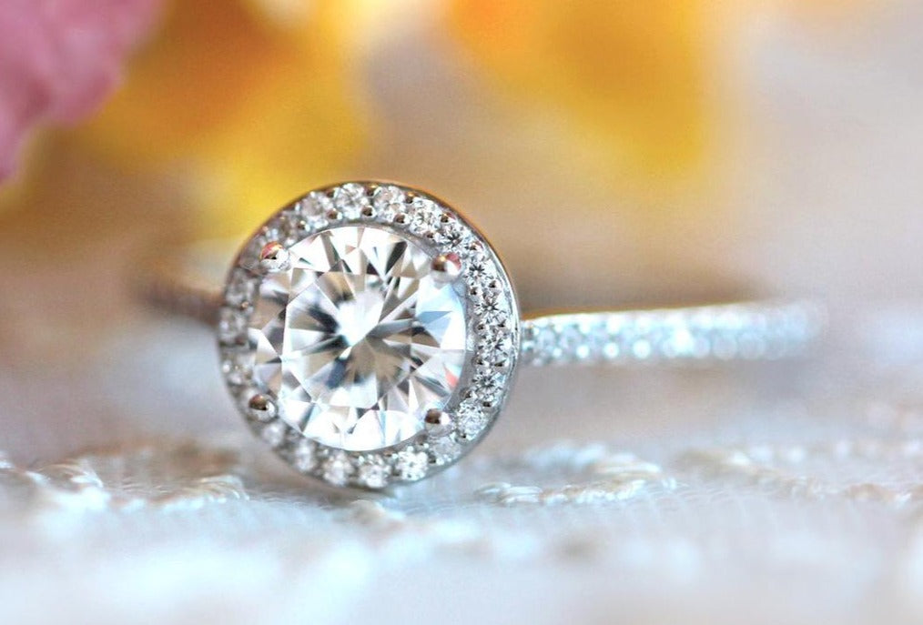 2 CT Round Cut Diamond 925 Sterling Silver Men Anniversary Halo Ring