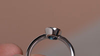 1.00 Ct Oval Cut London Blue Topaz Bezel Set Solitaire Ring In 925 Sterling Silver