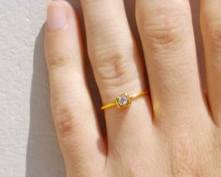 0.10 CT Round Cut Diamond 925 Sterling Silver Solitaire Engagement Ring Gift For Her