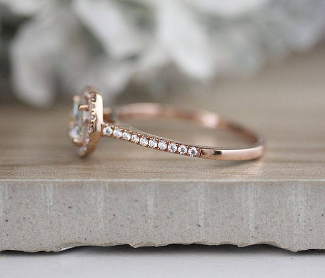 1 CT Round Cut Diamond 925 Sterling Silver Women Engagement Halo Ring Gift For Her