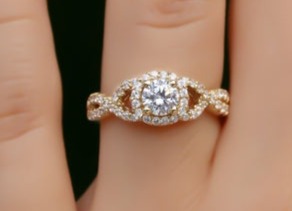 1 CT Round Cut Diamond 925 Sterling Silver Women Engagement Halo Ring