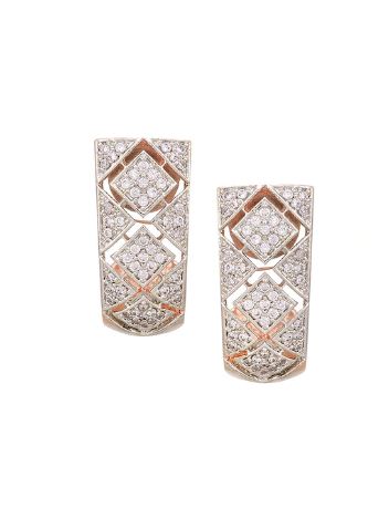 0.75 Ct Round Cut White Diamond Rose Gold Over On 925 Sterling Silver Push Back Stud Earrings