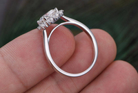 1 CT Brilliant Cut Diamond White Gold Over On 925 Sterling Silver Floral Halo Wedding Ring