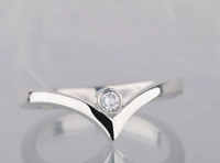 1.20 CT Round Cut White Gold Over On 925 Sterling Silver Curved Promise Ring