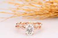 1 CT Oval Cut Diamond Rose Gold Over On 925 Sterling Silver Full Twist Band Bridal Ring