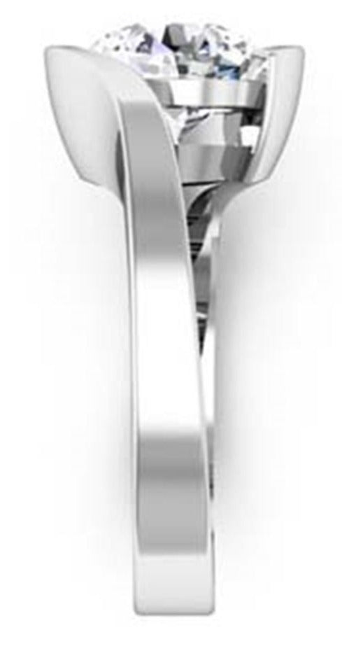 1 CT Oval Cut Diamond 925 Sterling Silver Woman's Engagement Bypass Solitaire Ring