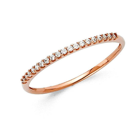 0.25 CT 925 Sterling Silver Round Cut Diamond Women Band Anniversary Ring