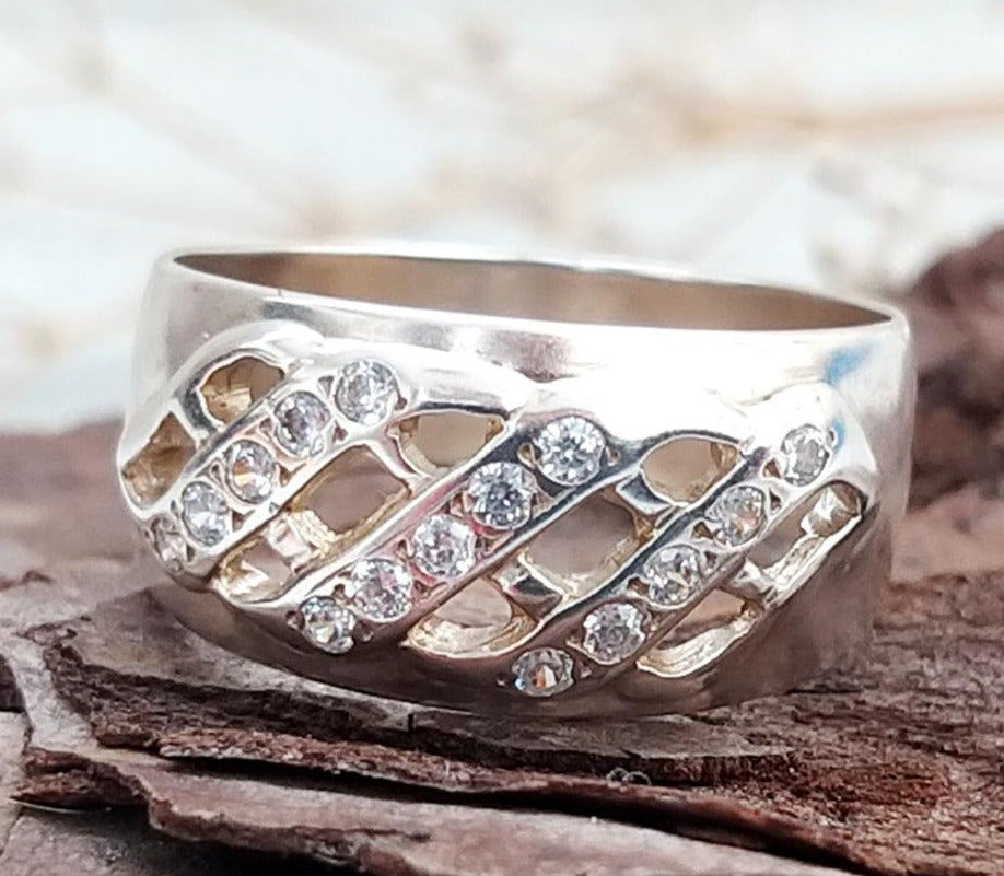 1/2 CT 925 Sterling Silver Round Cut Diamond Wedding Promise Band Ring