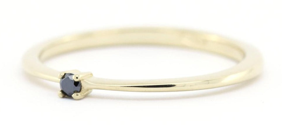 0.10 CT Round Cut Black Cubic Zirconia Diamond 925 Sterling Silver Unique Engagement Solitaire Band Ring