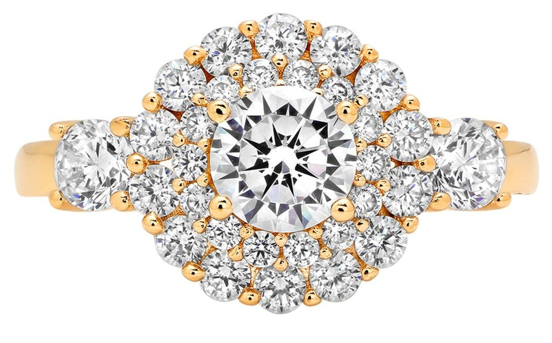 1 CT Round Cut Diamond 925 Sterling Sliver Unisex Anniversary Halo Promise Band Ring