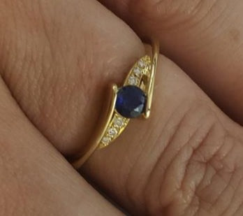 2 CT Round Cut Blue Sapphire Diamond 925 Sterling Silver Bypass Engagement Women Ring
