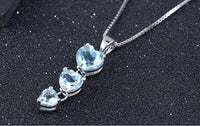3.25 Ct Heart Cut Blue Aquamarine Love Heart Women's Pendant In 925 Sterling Silver
