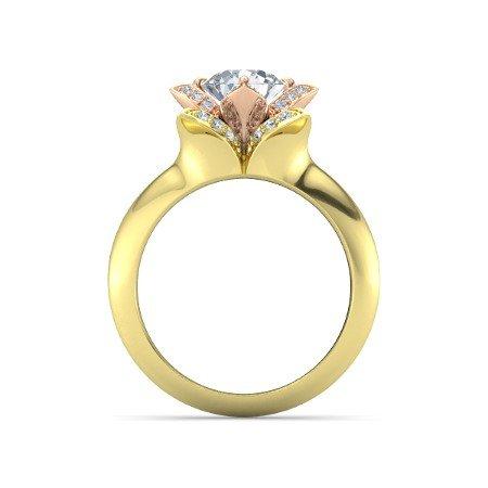 atjewels 14K Two tone Gold Over 925 Silver White CZ  Princess T Engagement & Anniversary Ring MOTHER'S DAY SPECIAL OFFER - atjewels.in