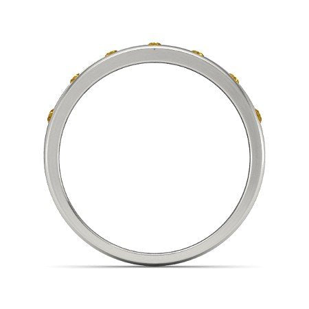 White Gold Plated on 925 Sterling Round Cut Yellow Citrine Band Ring For Women MOTHER'S DAY SPECIAL OFFER - atjewels.in