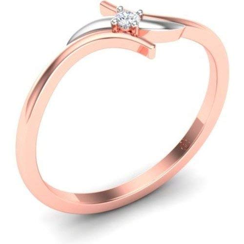 ATJewels 14K Two Tone Gold Rose & White Over 925 Sterling White CZ Diamond Engagement Wedding Bypass Ring for Women's - atjewels.in