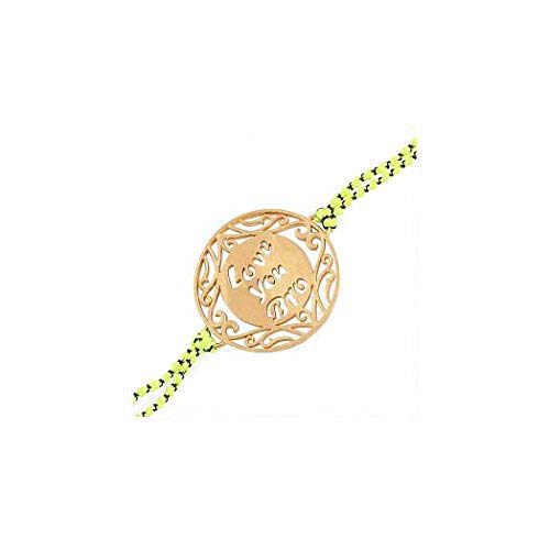 atjewels 14K Yellow Gold Over .925 Sterling Silver LOVE YOU BRO Rakhi MOTHER'S DAY SPECIAL OFFER - atjewels.in