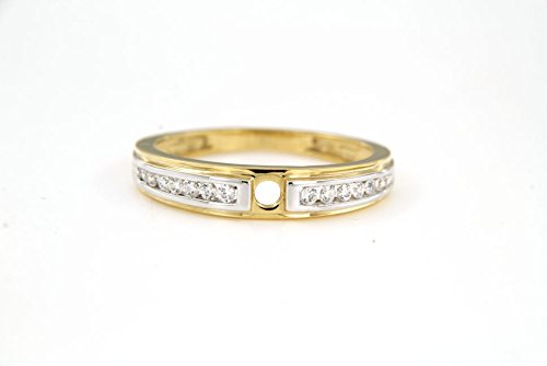 atjewels Yellow Gold Plated On 925 Sterling Silver Round Cut 0.03 CT 14K Solid With White Cubic Zirconia Wedding Anniversary Ring MOTHER'S DAY SPECIAL OFFER - atjewels.in