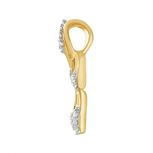 atjewels Leaf Pendant Twotone Gold Over 925 Sterling silver Round White Zirconia For Women's Without Chain MOTHER'S DAY SPECIAL OFFER - atjewels.in