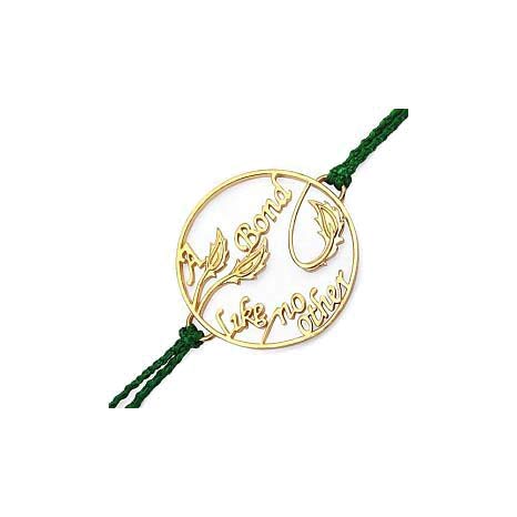 atjewels 14K Yellow Gold Over .925 Sterling Silver A BOND LIKE NO OTHER Rakhi MOTHER'S DAY SPECIAL OFFER - atjewels.in
