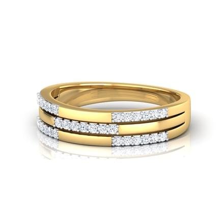 atjewels Men's Wedding Band Ring Round White Zirconia 14K Yellow Gold Plated on Silver MOTHER'S DAY SPECIAL OFFER - atjewels.in