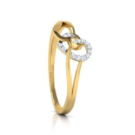 atjewels 14K Yellow Gold Plated on 925 Sterling Silver White Zirconia Cross Heart Ring MOTHER'S DAY SPECIAL OFFER - atjewels.in