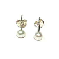 atjewels Round White Pearl .925 Sterling Silver Stud Earrings For Girl's & Women's For Navratri Special - atjewels.in