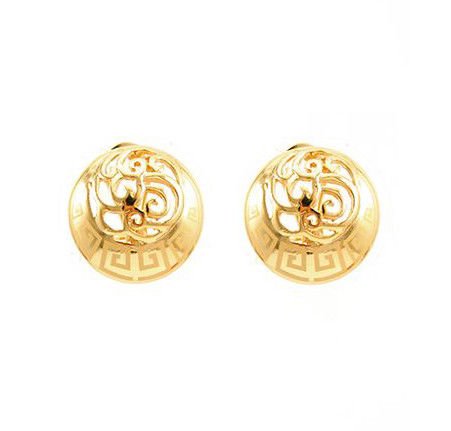 atjewels Round Cut White CZ 14k Yellow Gold Over .925 Sterling Silver Fashion Pendant & Earrings For Girl's & Women's - atjewels.in