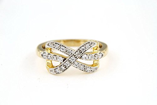 atjewels Excellent 14K Two tone Gold Plated On 925 Sterling Silver Round White CZ Infinity Ring For Women's MOTHER'S DAY SPECIAL OFFER - atjewels.in