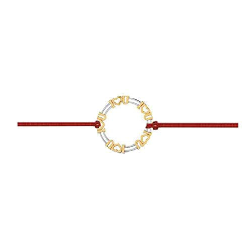 atjewels 14K Yellow Gold Over .925 Sterling Silver I LOVE YOU Rakhi For Loving Brother MOTHER'S DAY SPECIAL OFFER - atjewels.in