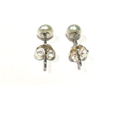 atjewels Round White Pearl .925 Sterling Silver Stud Earrings For Girl's & Women's For Navratri Special - atjewels.in