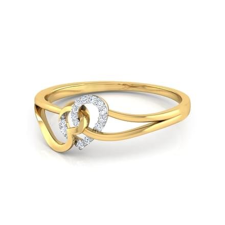 atjewels 14K Yellow Gold Plated on 925 Sterling Silver White Zirconia Cross Heart Ring MOTHER'S DAY SPECIAL OFFER - atjewels.in