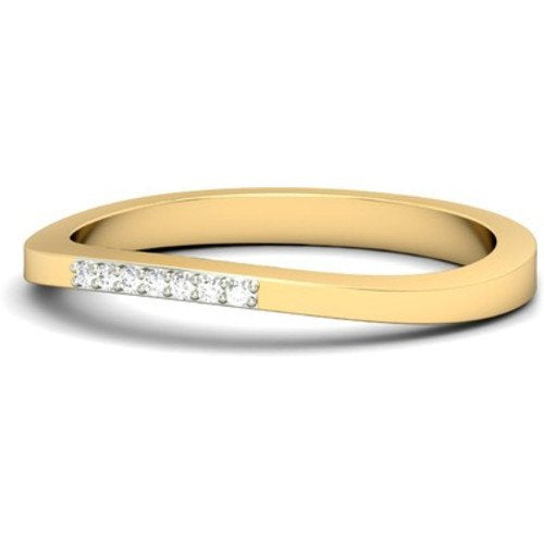 atjewels 0.04 CT 14K Yellow Gold Over Sterling White CZ Wedding Band Ring for Women's MOTHER'S DAY SPECIAL OFFER - atjewels.in
