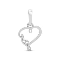 atjewels 18K White Gold on 925 Sterling White CZ Heart Love Pendant Without Chain For Women's MOTHER'S DAY SPECIAL OFFER - atjewels.in