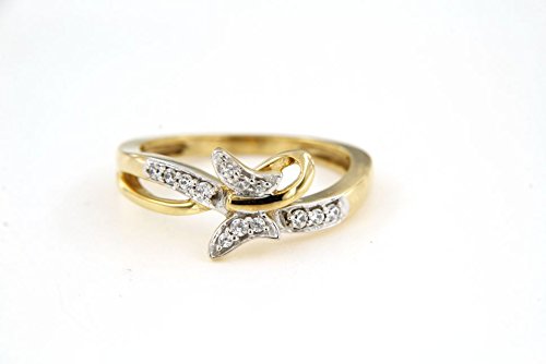 atjewels Beautiful Butterfly Ring with 0.27 CT Round White CZ 14K Solid Yellow and White Gold Plated On 925 Sterling Silver MOTHER'S DAY SPECIAL OFFER - atjewels.in