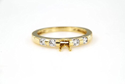 atjewels Semi Mount Bezel Set Ring in 0.43 TCW Round White CZ With 14K Yellow Gold Plated On 925 Sterling Silver MOTHER'S DAY SPECIAL OFFER - atjewels.in