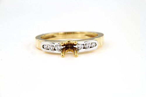atjewels 14K Yellow Gold Plated On 925 Sterling Silver Round White Cubic Zirconia Fashion Semi-Mount Setting Engagement Ring MOTHER'S DAY SPECIAL OFFER - atjewels.in