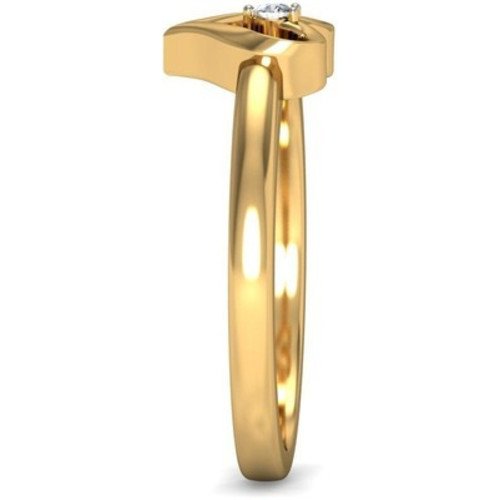 atjewels 0.025 CT 14K Yellow Gold Over Sterling White CZ Diamond Love Heart Ring for Women's MOTHER'S DAY SPECIAL OFFER - atjewels.in