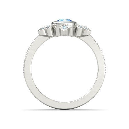 atjewels 18K White Gold On .925 Sterling Aquamarine Disney Princess Elsa Engagement Ring MOTHER'S DAY SPECIAL OFFER - atjewels.in