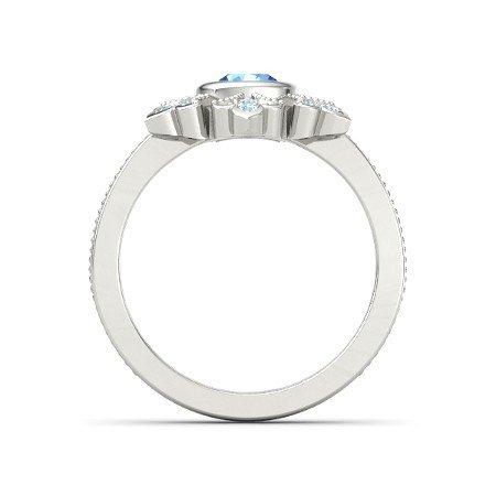 atjewels 18K White Gold On .925 Sterling Aquamarine  Princess E Engagement Ring MOTHER'S DAY SPECIAL OFFER - atjewels.in