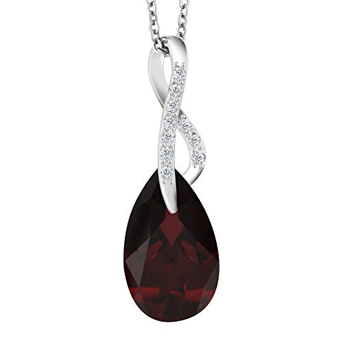atjewels Pear & Round Cut Selectable Gemstone & White CZ .925 Sterling Silver Infinity Pendant For Girl's & Women's For Christmas Special - atjewels.in