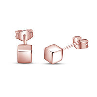 atjewels Square Stud Earrings in 18k Rose Gold Plated on 925 Sterling Silver MOTHER'S DAY SPECIAL OFFER - atjewels.in