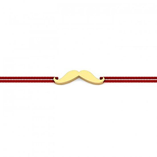 atjewels 14K Yellow Gold Over .925 Sterling Silver Mustache Rakhi Cum Broach For Growing Brother MOTHER'S DAY SPECIAL OFFER - atjewels.in