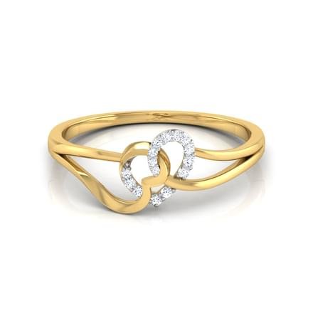 atjewels 14K Yellow Gold Plated on 925 Sterling Silver White Zirconia Cross Heart Ring MOTHER'S DAY SPECIAL OFFER - atjewels.in