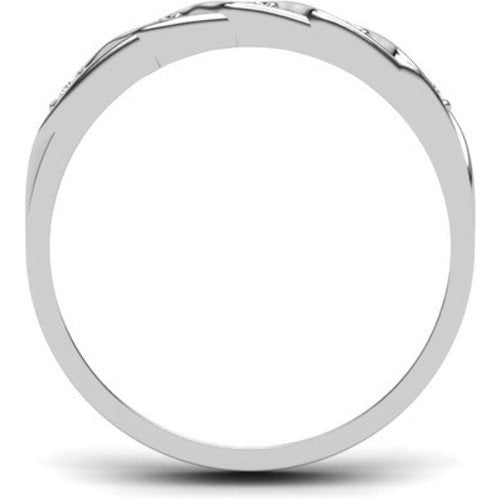 atjewels 14K White Gold Over Sterling White CZ Wedding Band Ring for Women's MOTHER'S DAY SPECIAL OFFER - atjewels.in