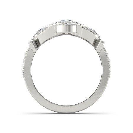 atjewels 14k White Gold On 925 Silver White Simulated Diamond  Princess M Engagement Ring MOTHER'S DAY SPECIAL OFFER - atjewels.in