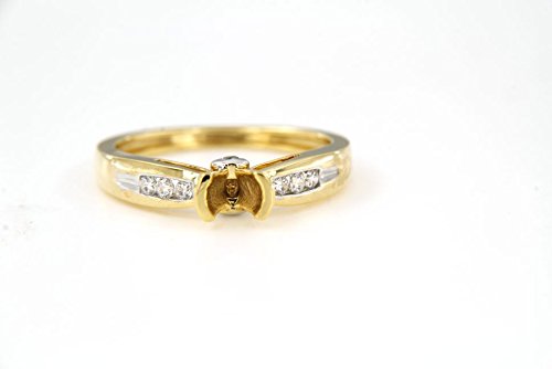atjewels Semi Mount Annivarsary Ring in 0.3 CT 14K Yellow Gold Plated On 925 Sterling Silver Round White CZ MOTHER'S DAY SPECIAL OFFER - atjewels.in