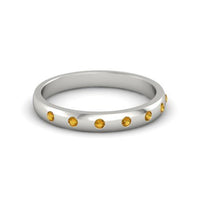 White Gold Plated on 925 Sterling Round Cut Yellow Citrine Band Ring For Women MOTHER'S DAY SPECIAL OFFER - atjewels.in